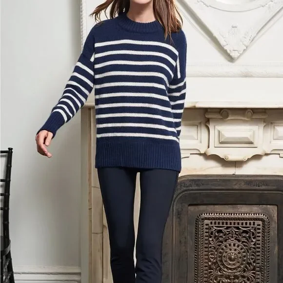 La Ligne NYC Marin striped sweater navy and gray sz S